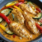 Cremiges Paprika-Zucchini-Hähnchen
