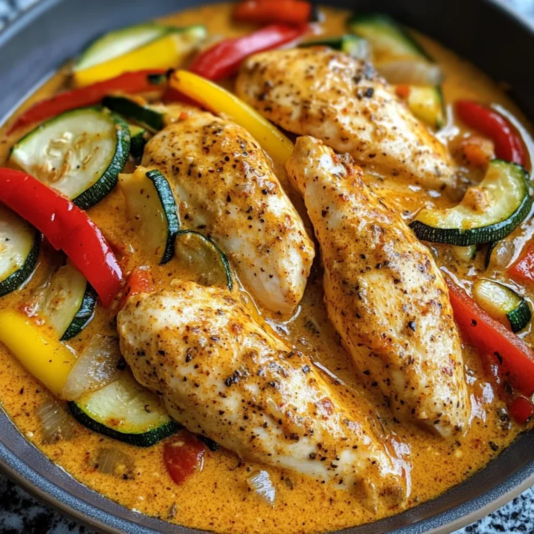 Cremiges Paprika-Zucchini-Hähnchen