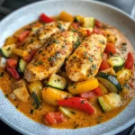 Cremiges Paprika-Zucchini-Hähnchen