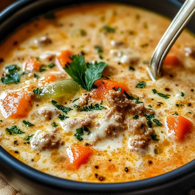 Friss-dich-dumm-Suppe – Cremige Käsesuppe mit Hackfleisch