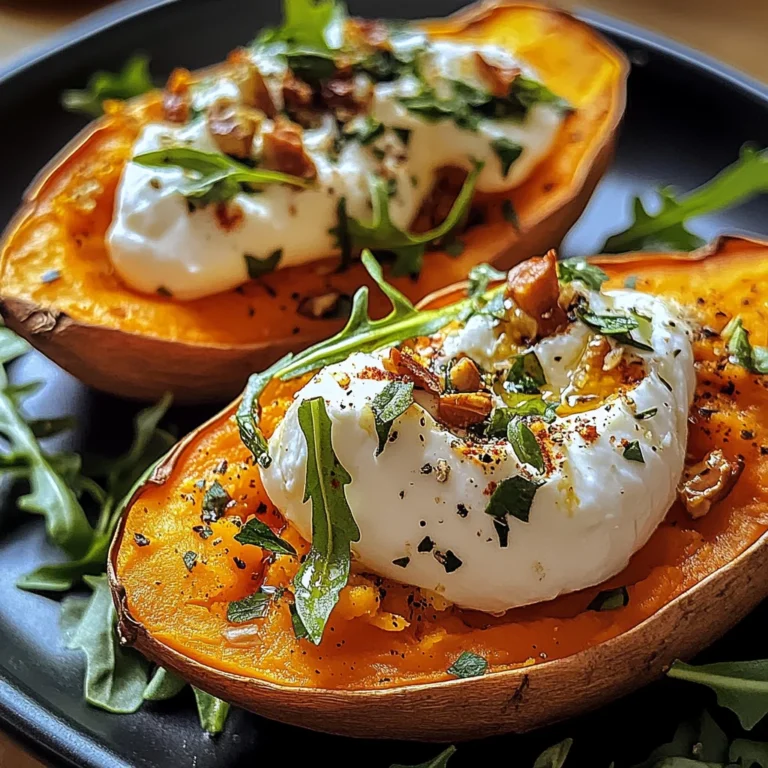 Gefüllte Süßkartoffeln mit Burrata