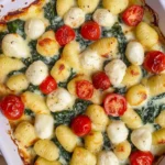 Gnocchi Auflauf mit Spinat, Tomate und Mozzarella