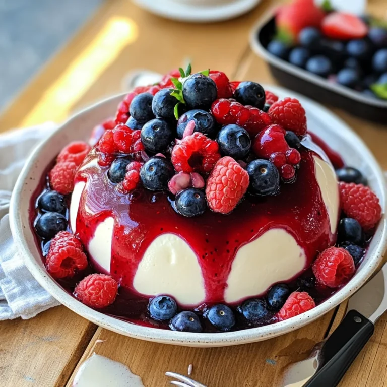Joghurtbombe mit Beerensauce: Einfaches, erfrischendes Sommerdessert