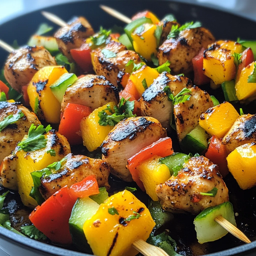 Karibische Hähnchenspieße mit Mango-Salsa