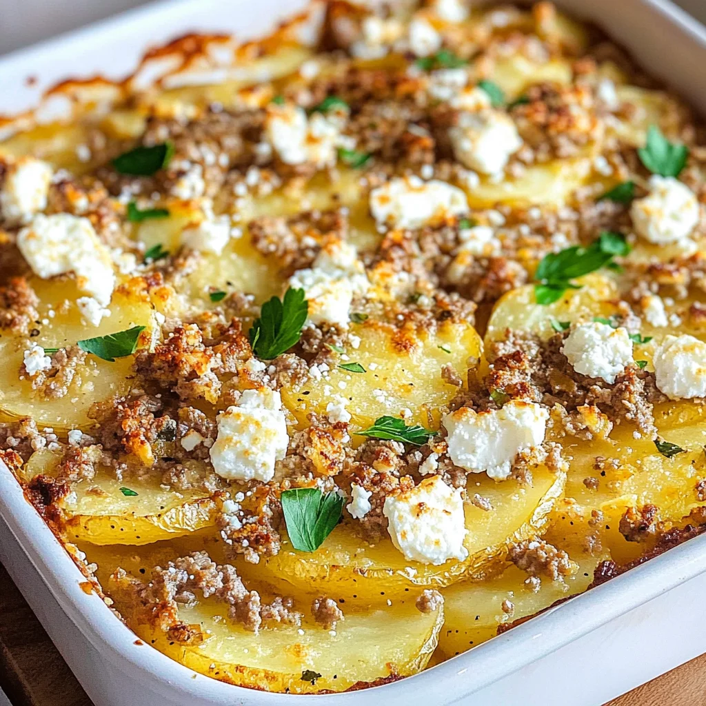 Kartoffel-Hackfleisch-Auflauf mit Feta