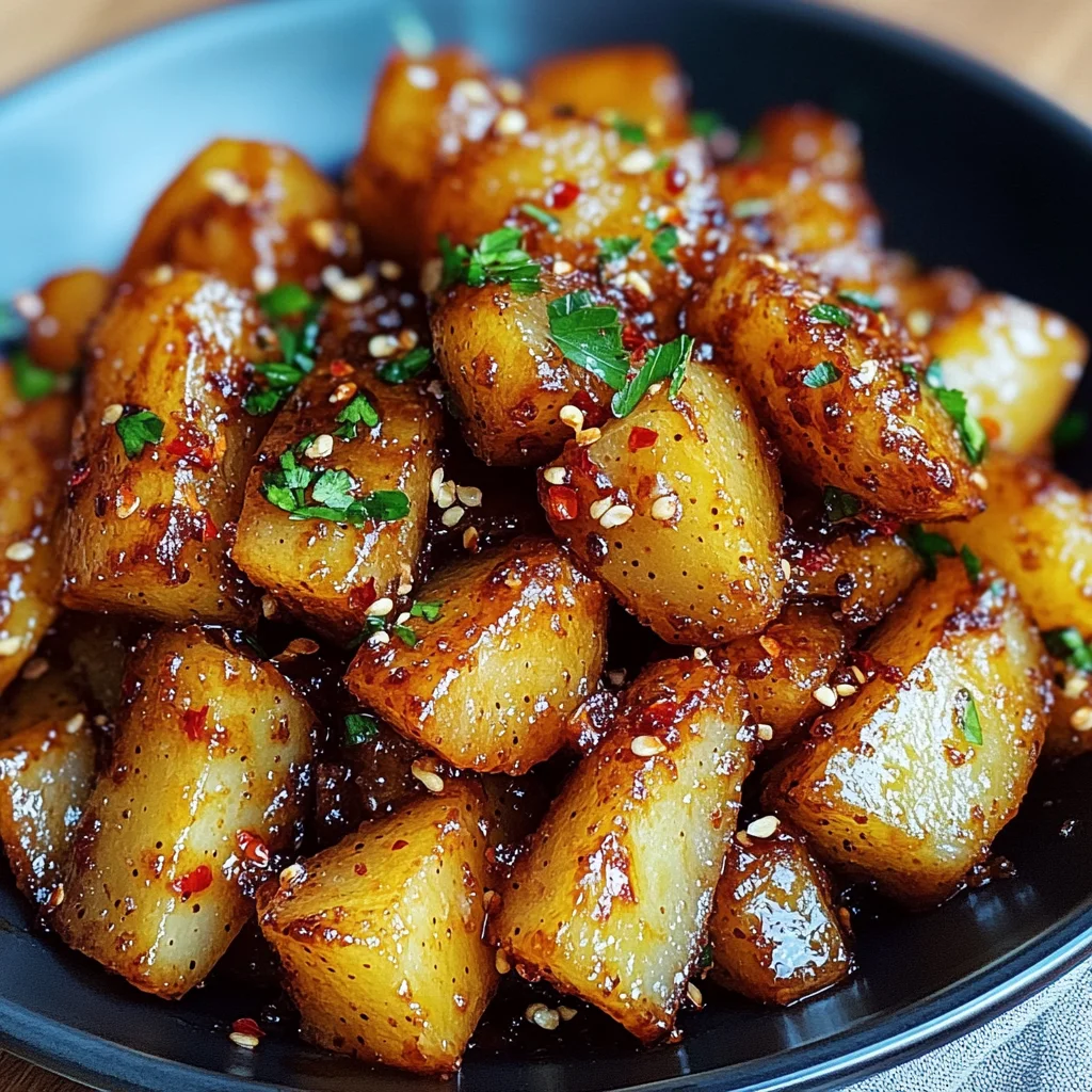 Knusprige Honig-Chili-Kartoffeln