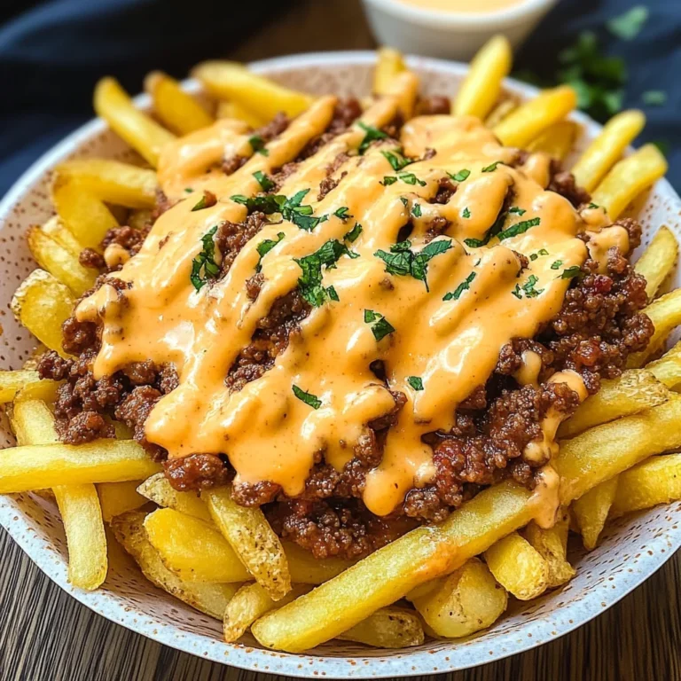 Loaded Fries mit Hackfleisch und Cheddar