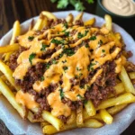 Loaded Fries mit Hackfleisch und Cheddar