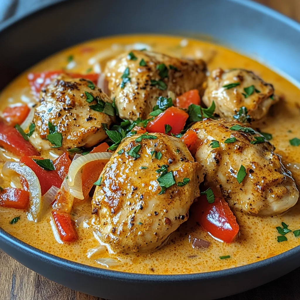 Paprika-Sahne-Hähnchen