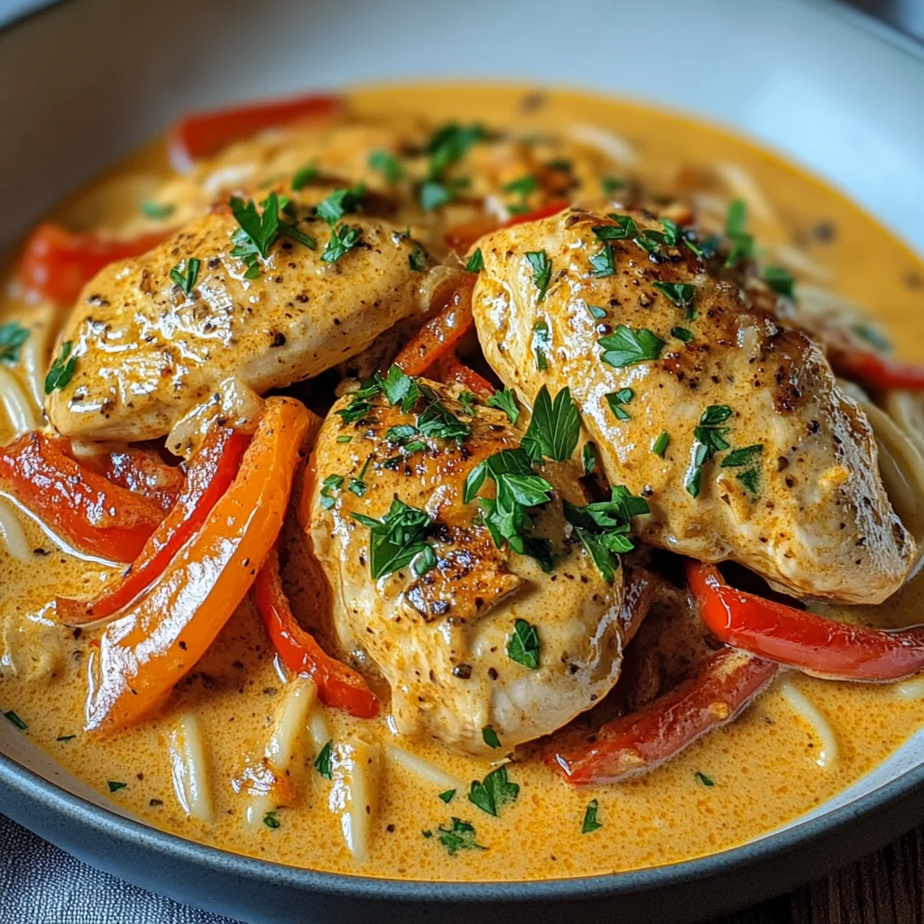 Paprika-Sahne-Hähnchen