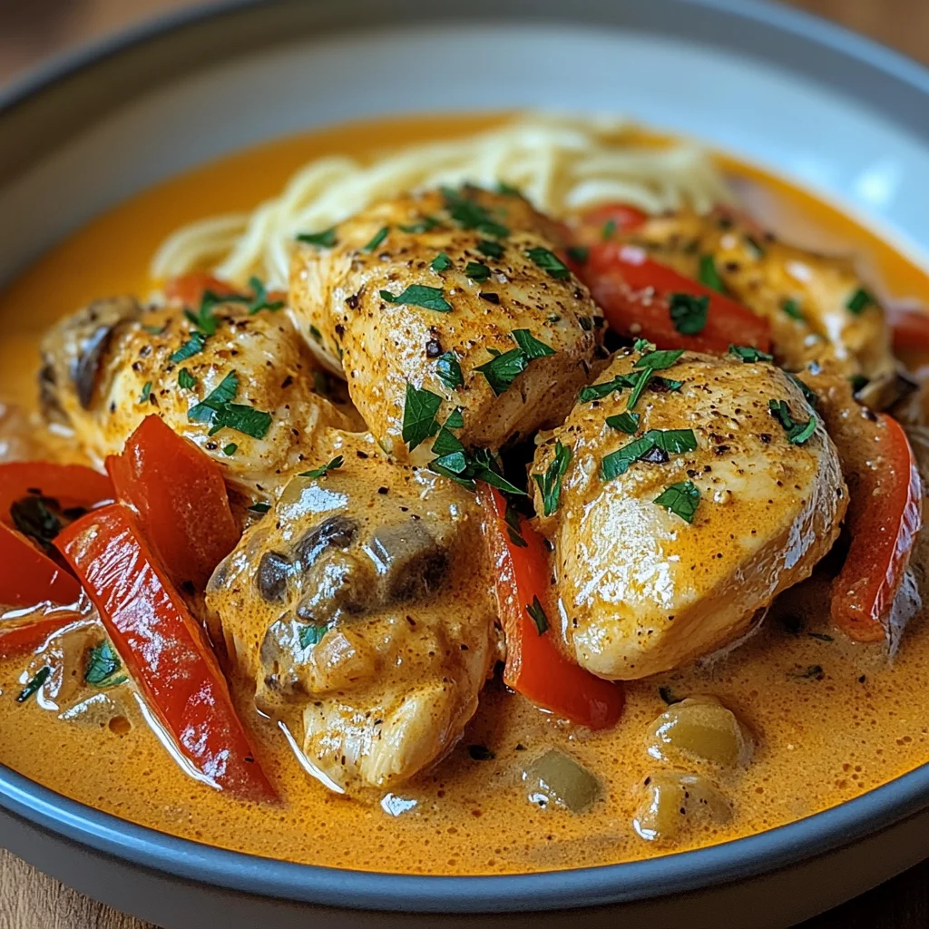 Paprika-Sahne-Hähnchen