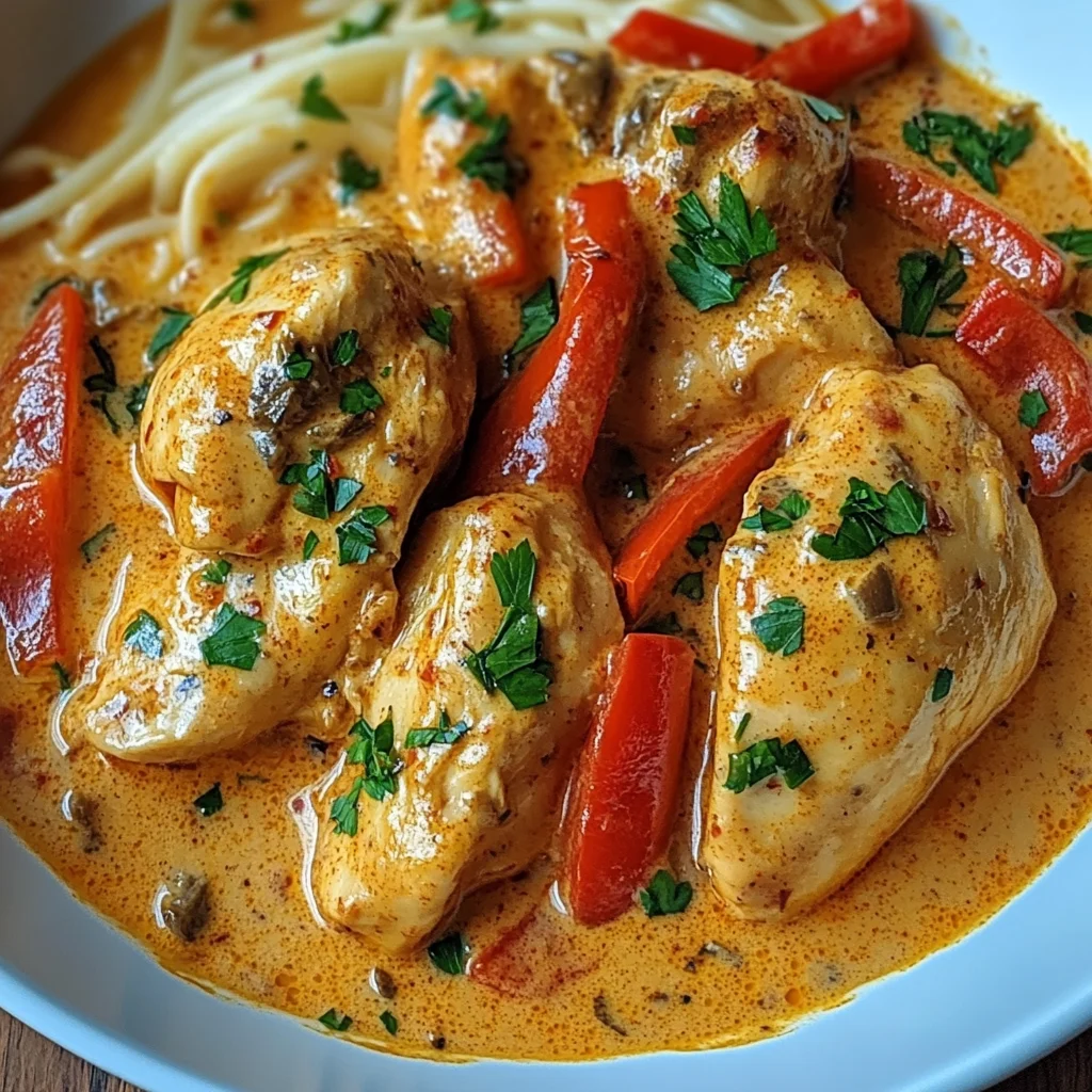 Paprika-Sahne-Hähnchen