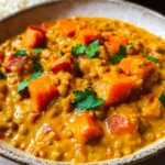 Süßkartoffel-Linsen-Curry mit Kokosmilch