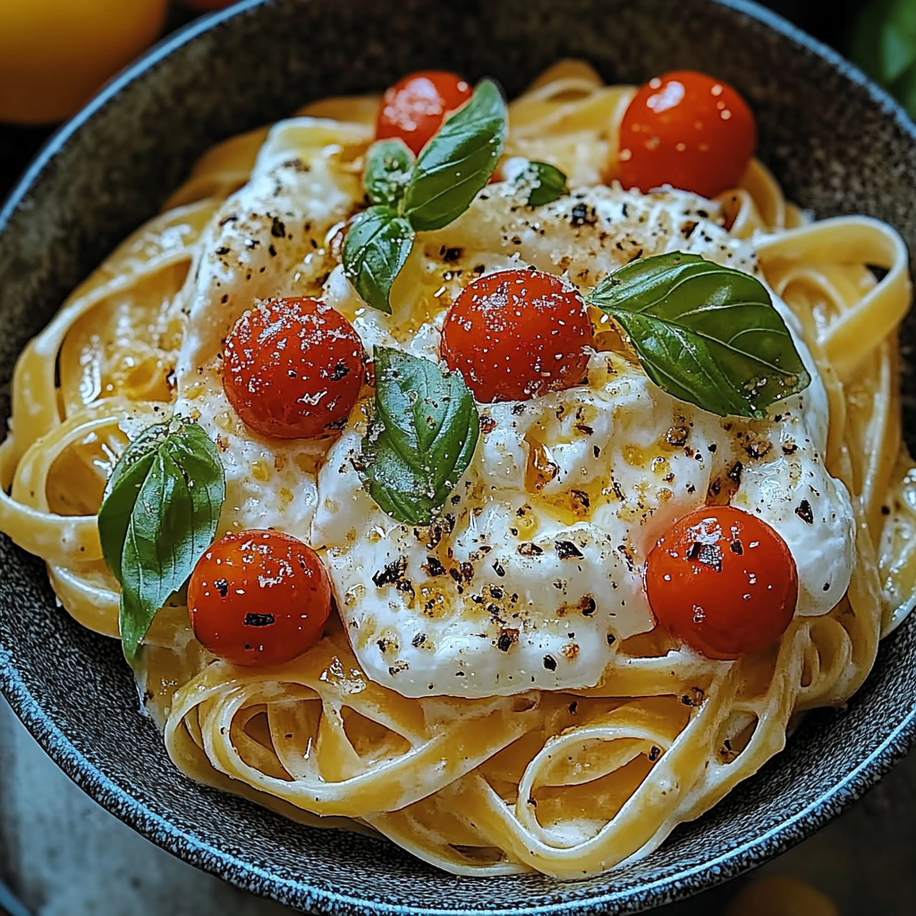 Perfekte Einführung in die cremige Burrata-Pasta