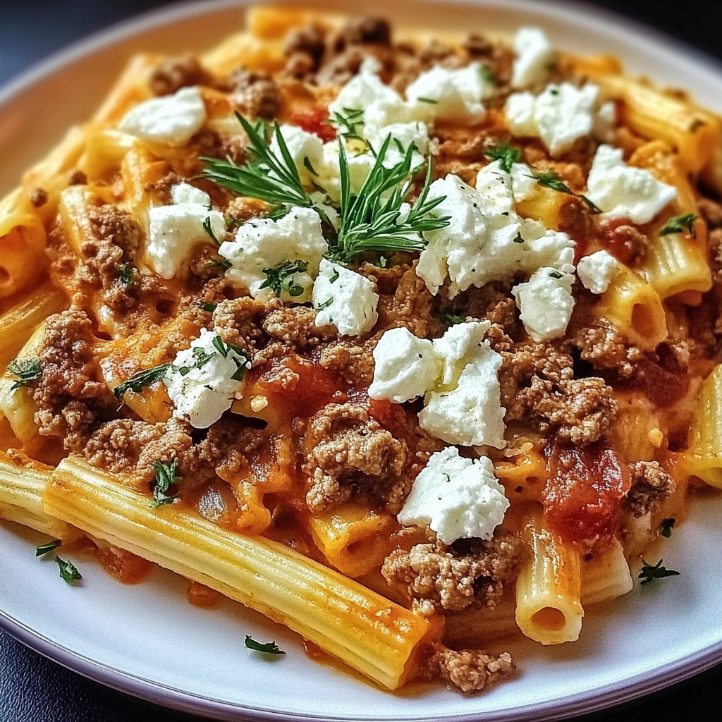 Unwiderstehlicher Griechischer Nudel-Auflauf mit Feta