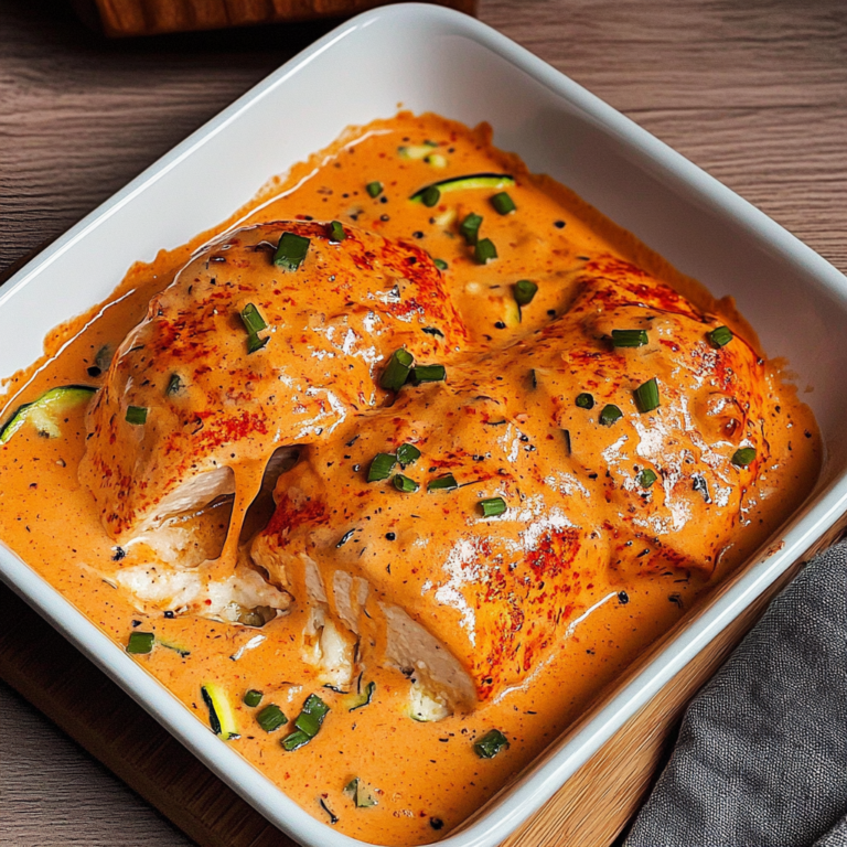 Verführerische Hähnchenbrust in Frischkäsesoße aus dem Ofen