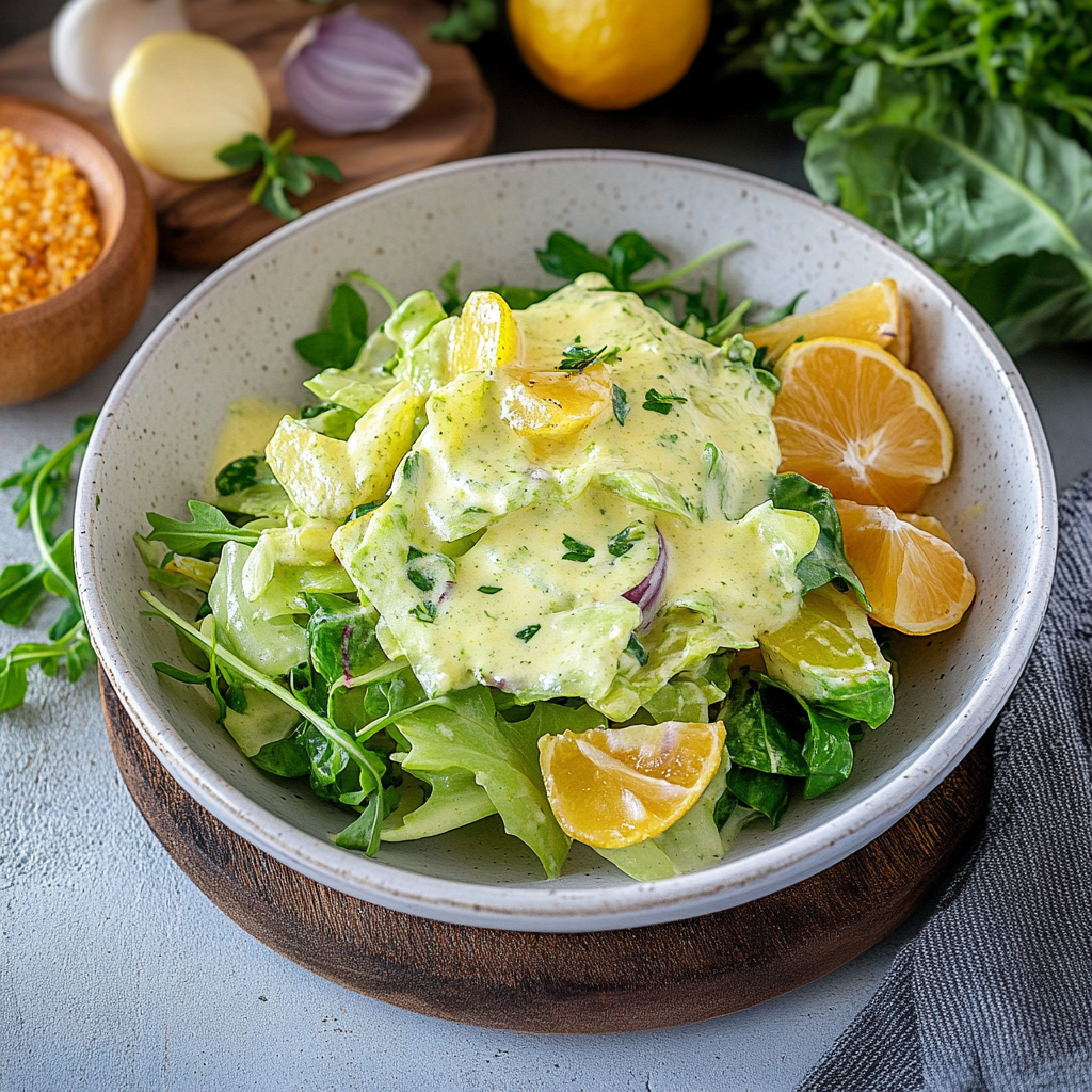 Köstlicher Kopfsalat mit Omas Sahne-Zitronen-Dressing