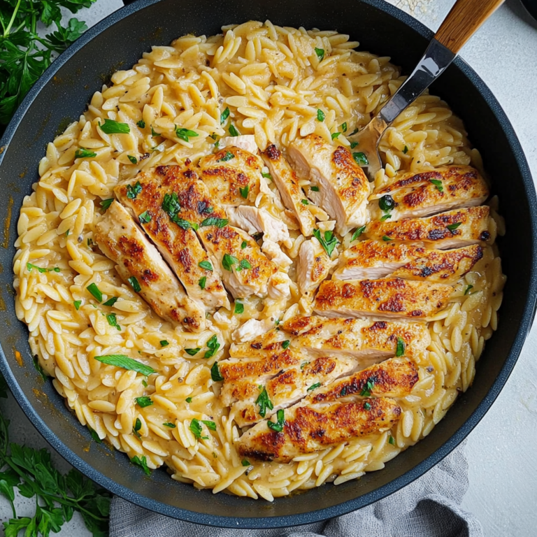 Unwiderstehliche One Pot Orzo Pasta mit Hähnchen Rezept