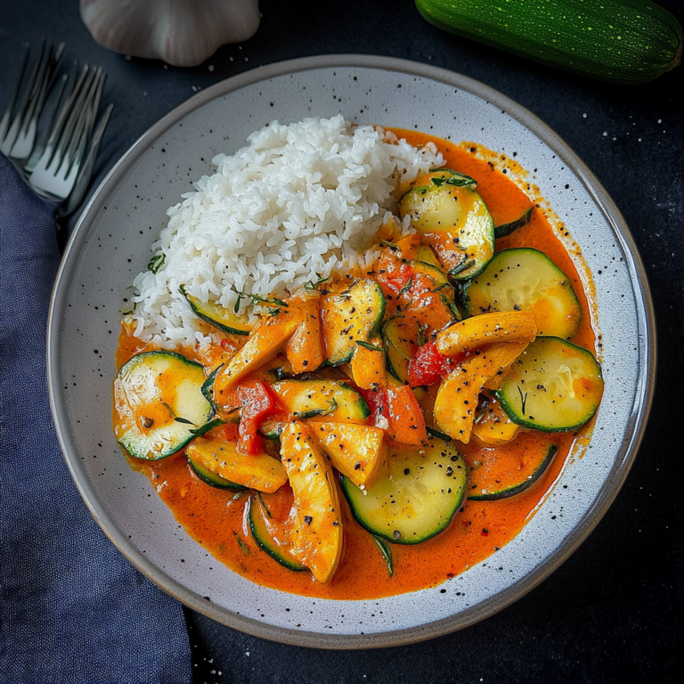 Leckeres Paprika-Zucchini-Rahm-Hähnchen in 30 Minuten