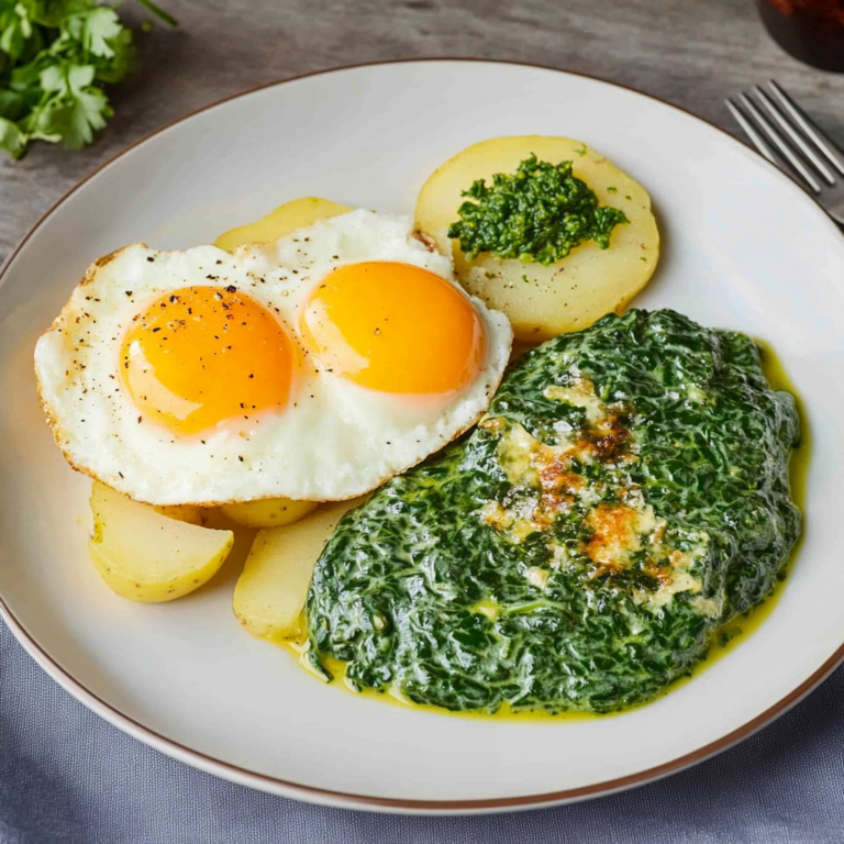 Verführerisches Spinat mit Kartoffeln und Eiern Rezept