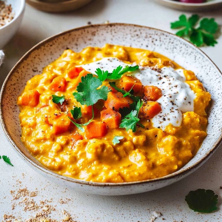 Cremiges Süßkartoffel-Linsen-Curry mit Kokosmilch genießen