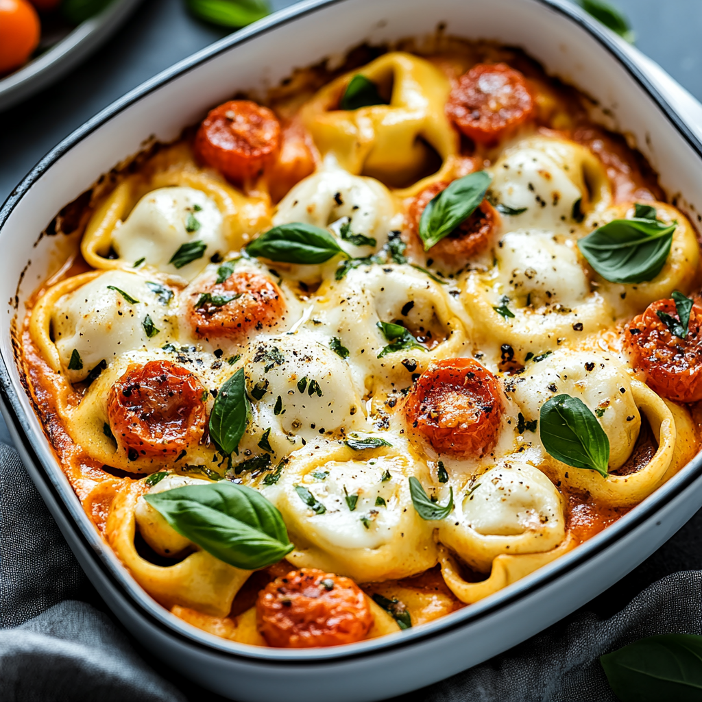 Unwiderstehlicher Tortellini-Auflauf mit Tomaten & Mozzar…