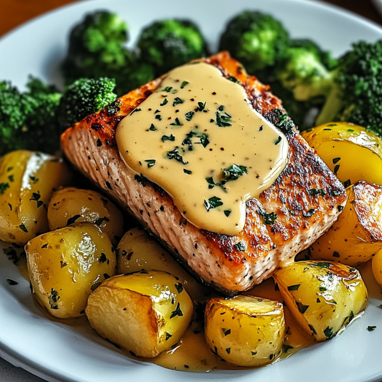 Perfekter Zitronenbutterlachs mit knusprigen Kartoffeln