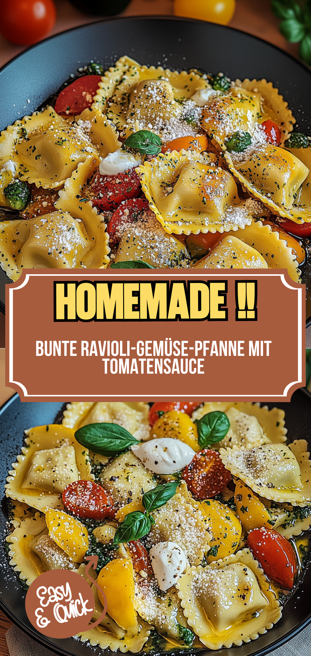 Bunte Ravioli-Gemüse-Pfanne