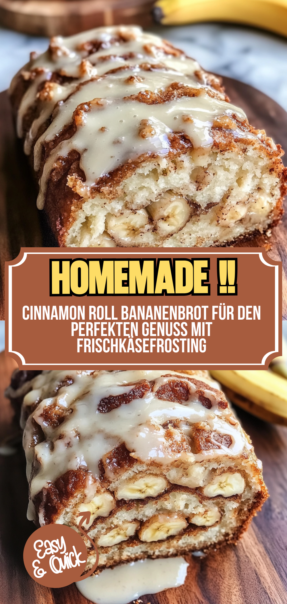 Cinnamon Roll Bananenbrot für den perfekten Genuss