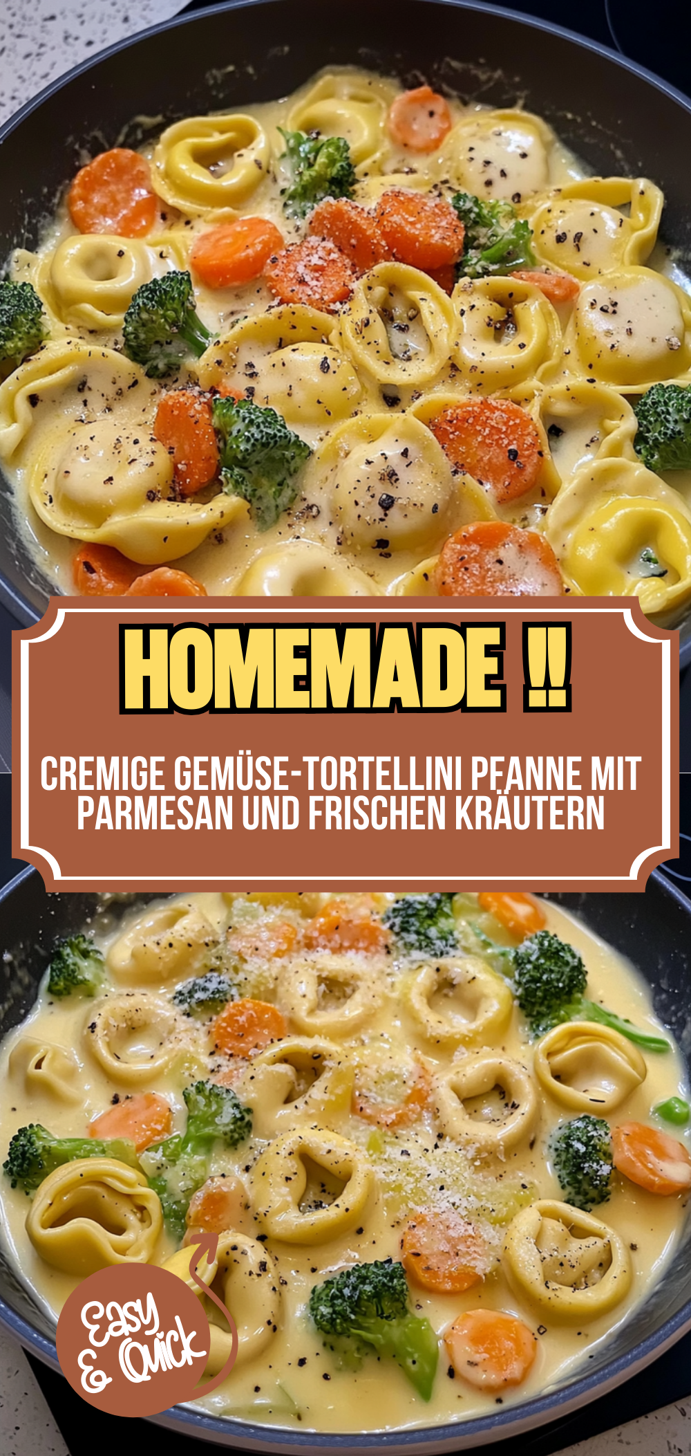 Cremige Gemüse-Tortellini Pfanne