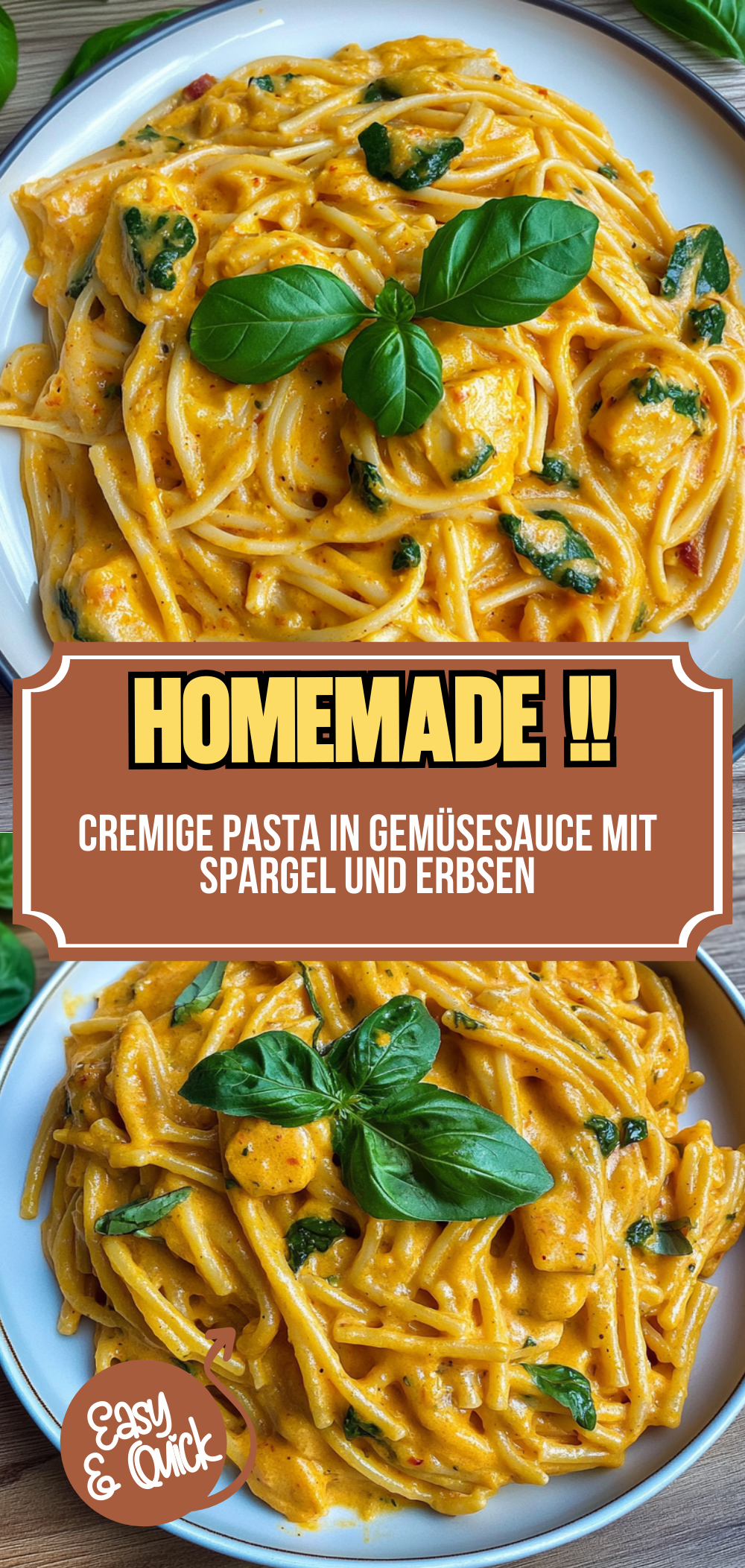 Cremige Pasta in Gemüsesauce
