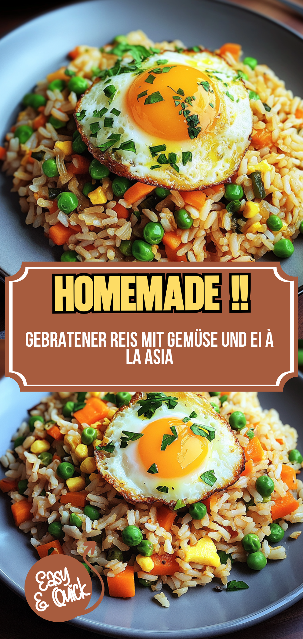 Gebratener Reis mit Gemüse und Ei