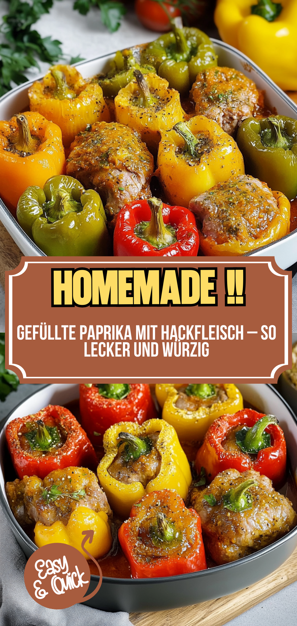 Gefüllte Paprika mit Hackfleisch – so lecker