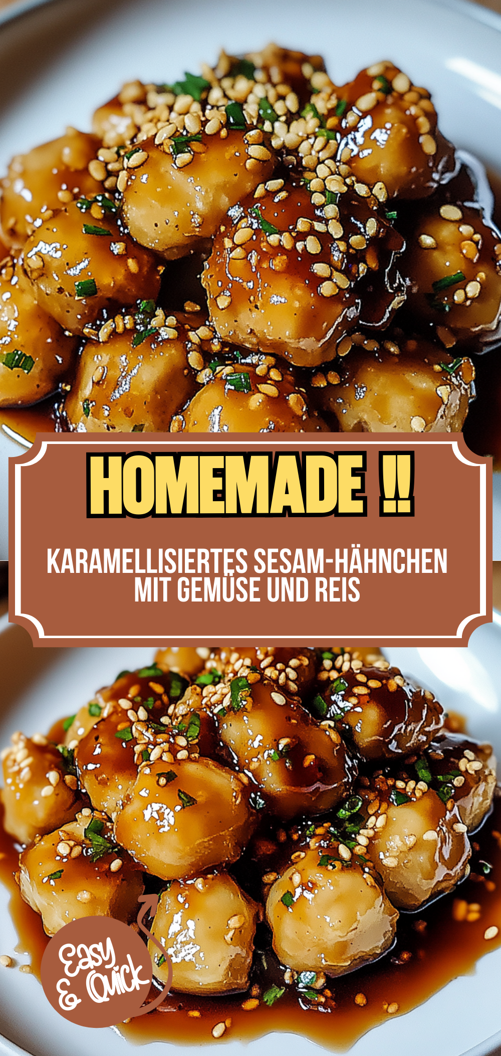 Karamellisiertes Sesam-Hähnchen