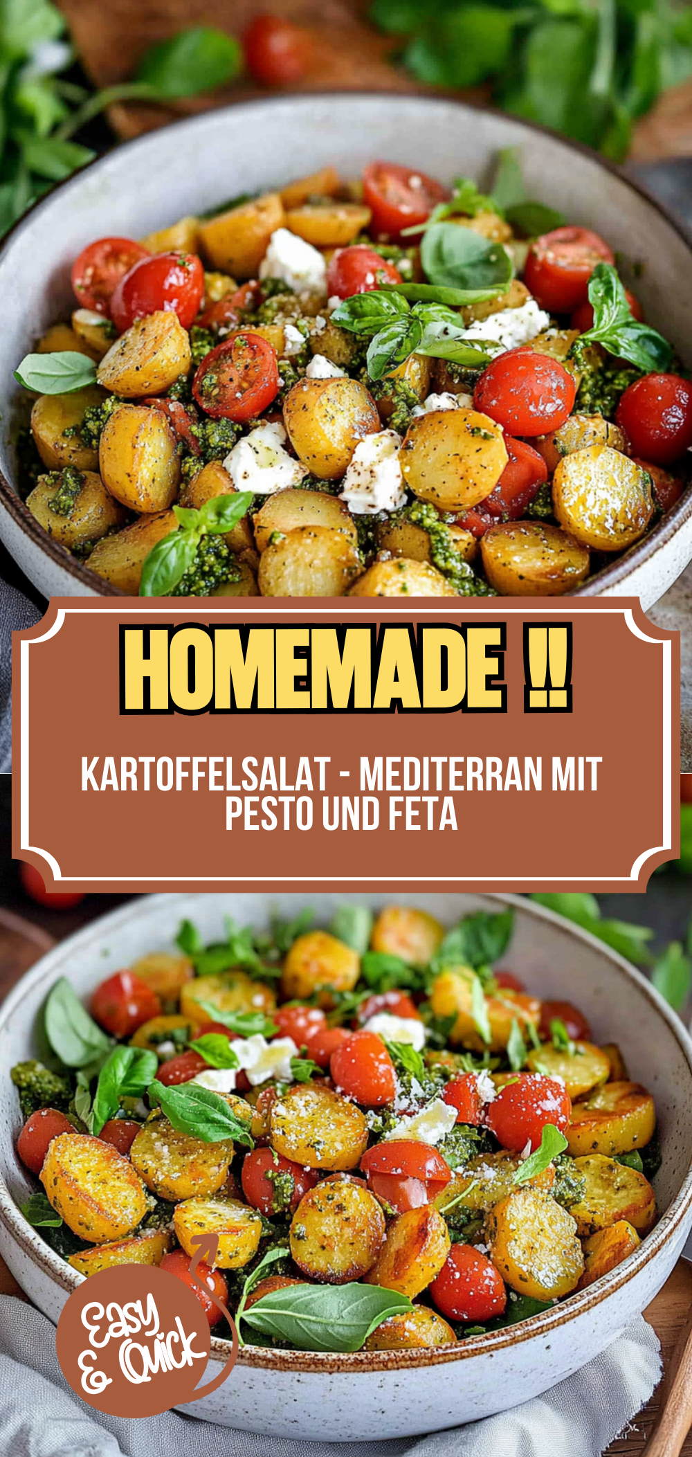 Kartoffelsalat - mediterran mit Pesto