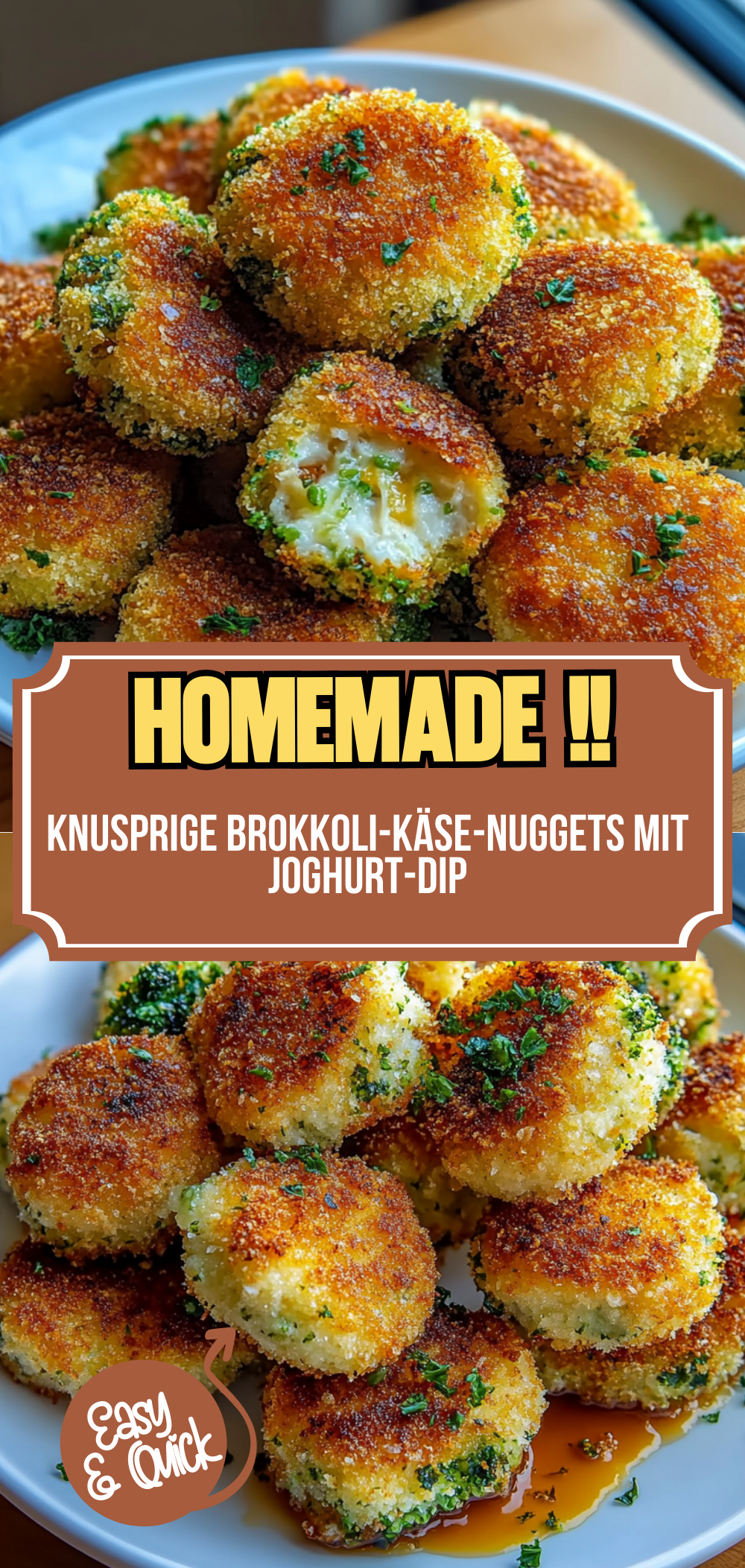 Knusprige Brokkoli-Käse-Nuggets