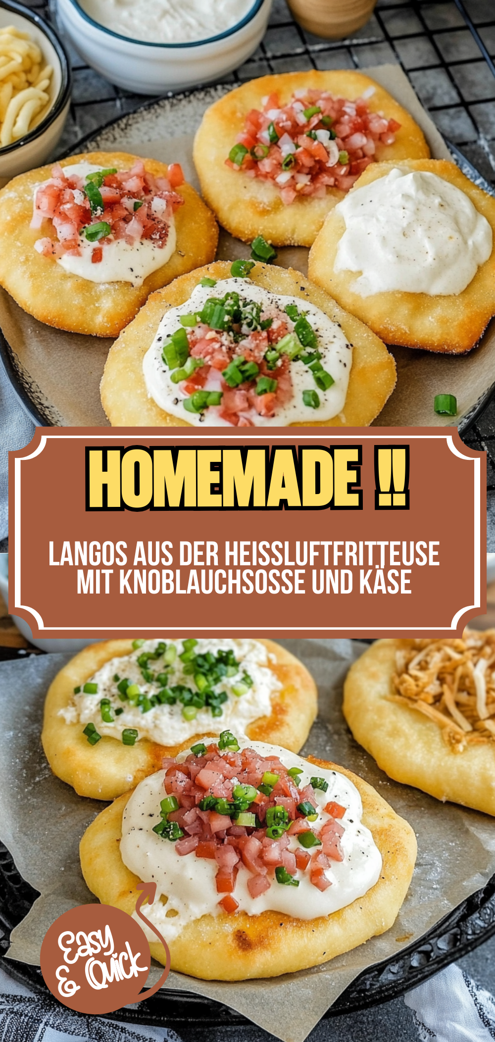 Langos aus der Heißluftfritteuse
