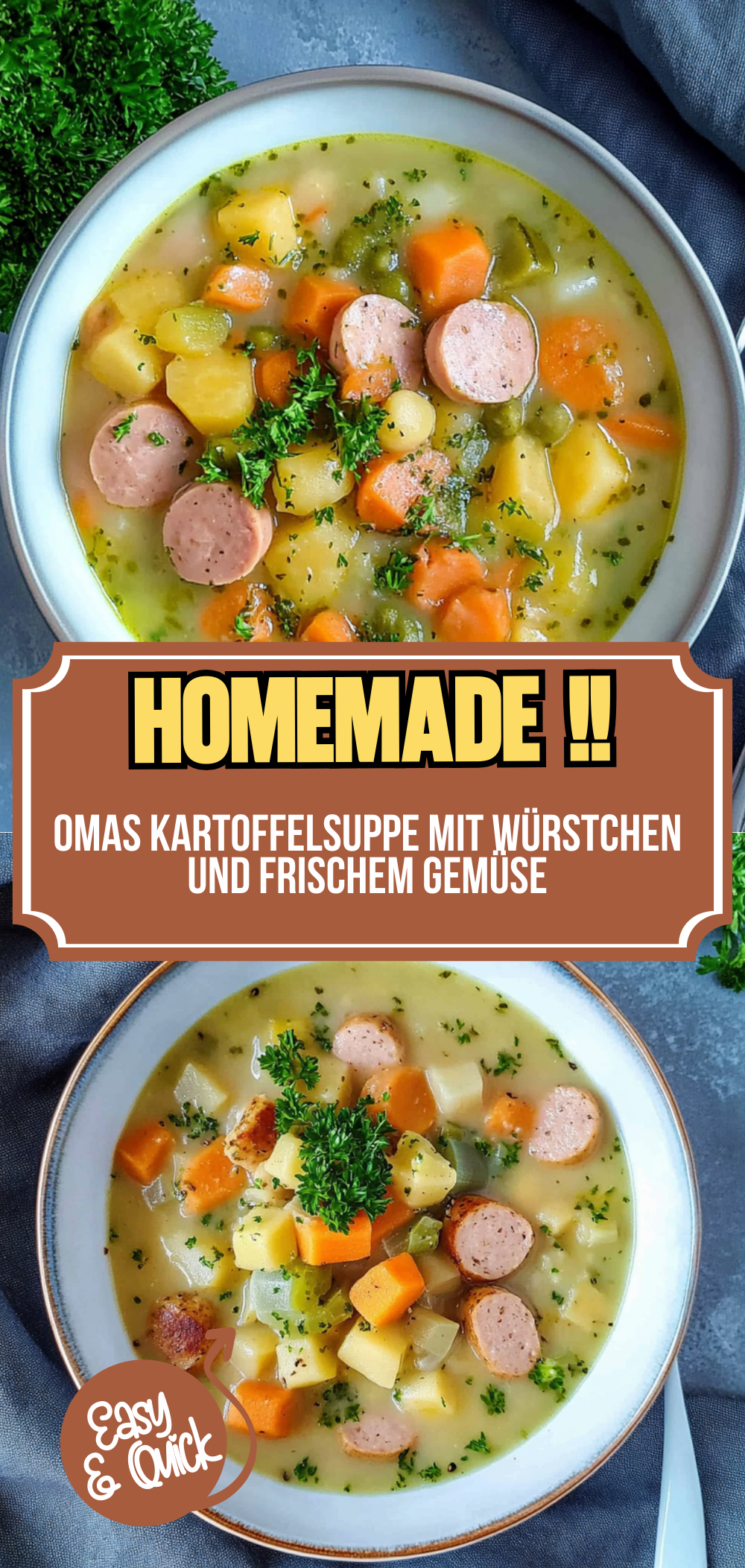 Omas Kartoffelsuppe mit Würstchen