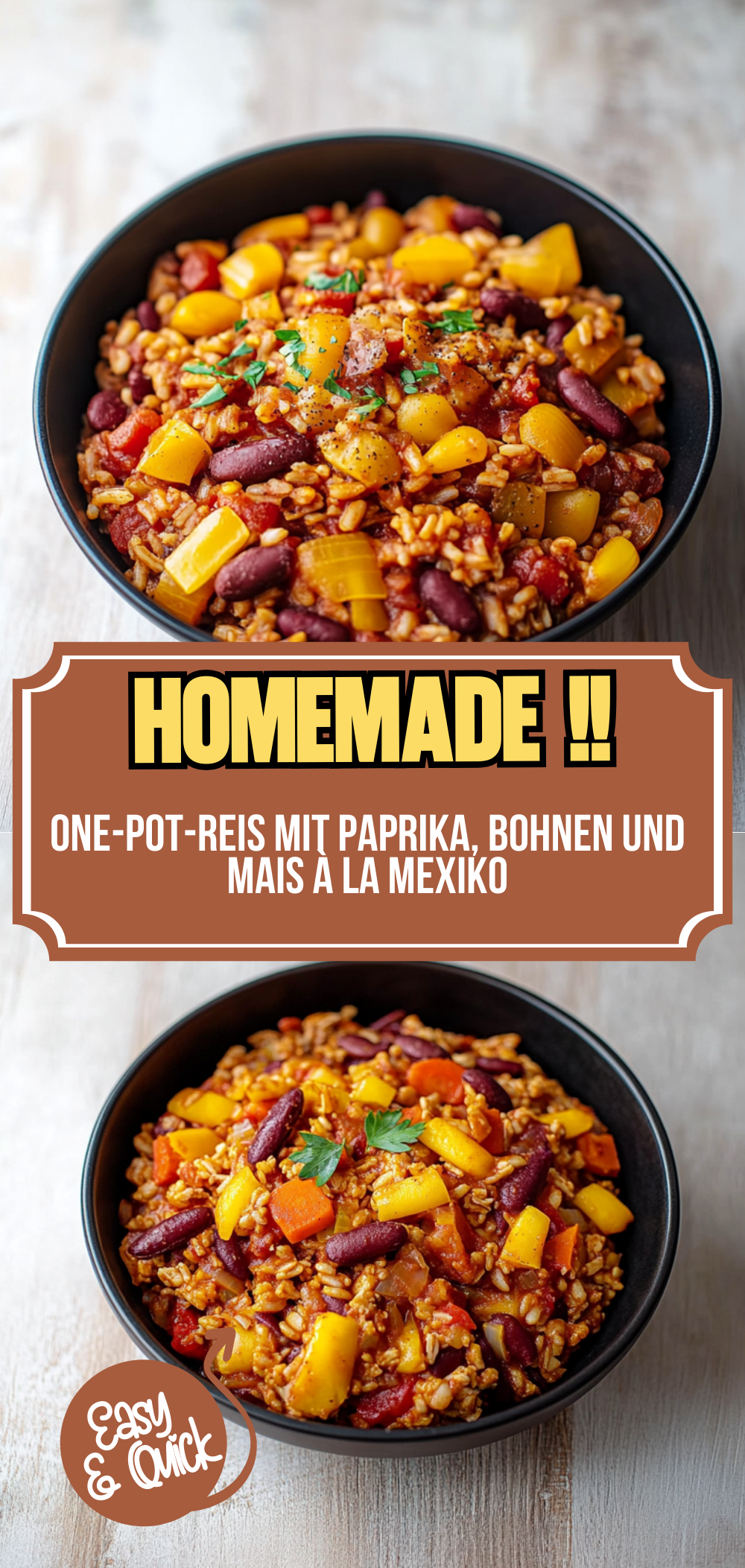 One-Pot-Reis mit Paprika, Bohnen und Mais