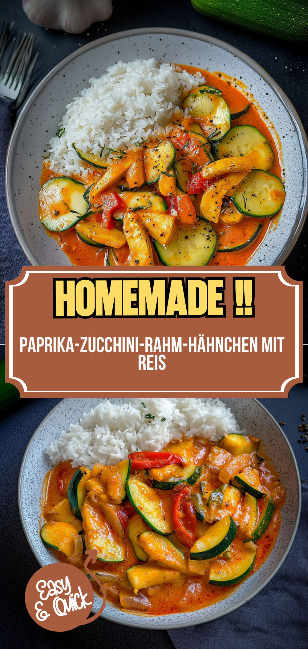 Paprika-Zucchini-Rahm-Hähnchen