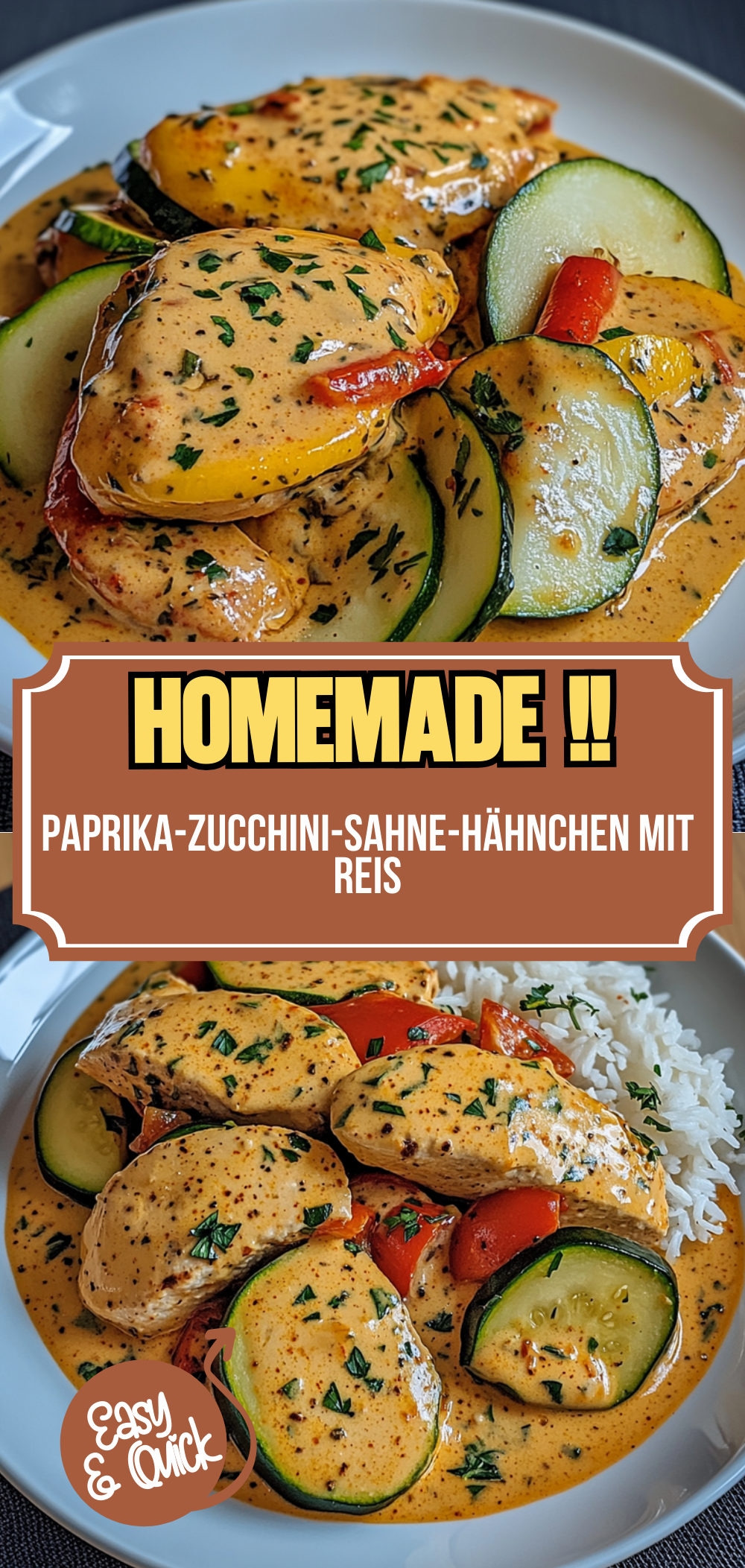 Paprika-Zucchini-Sahne-Hähnchen