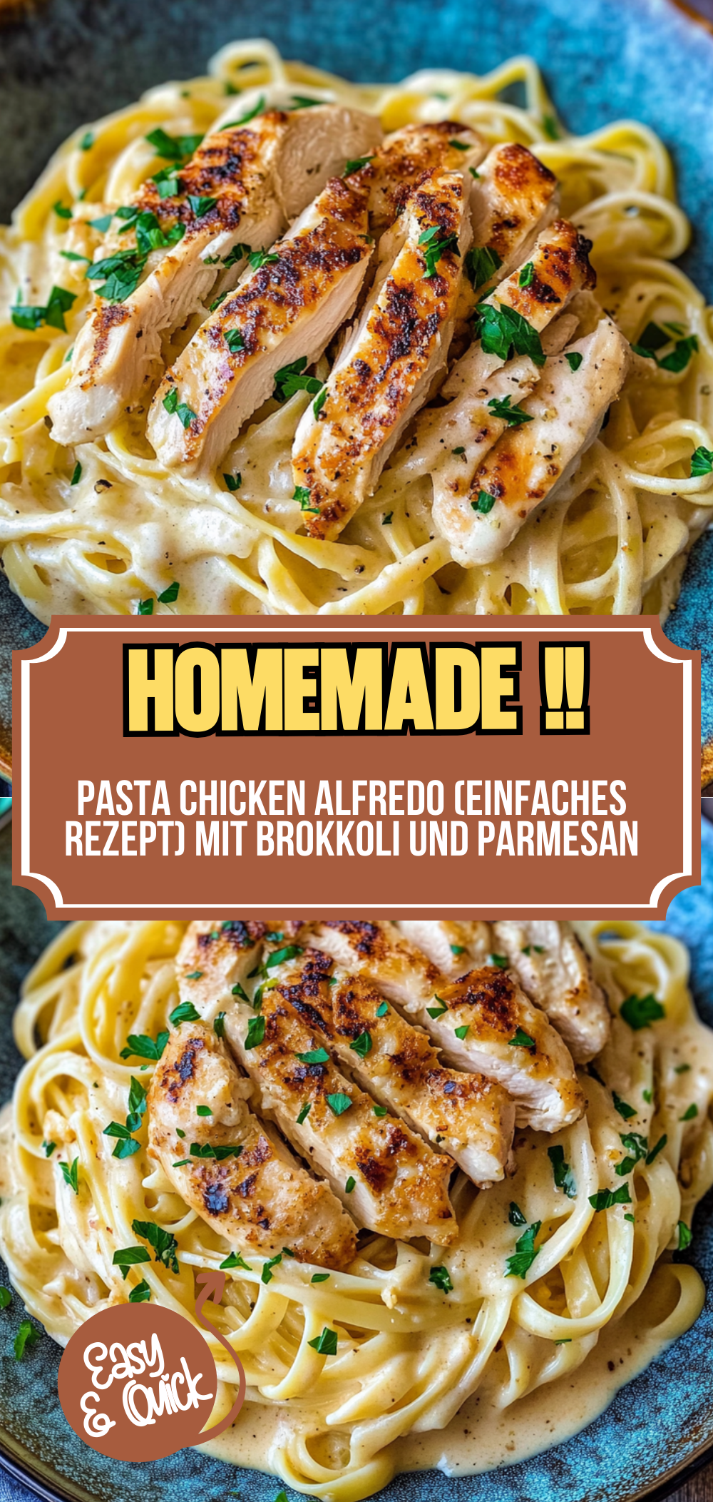 Pasta Chicken Alfredo (einfaches Rezept)