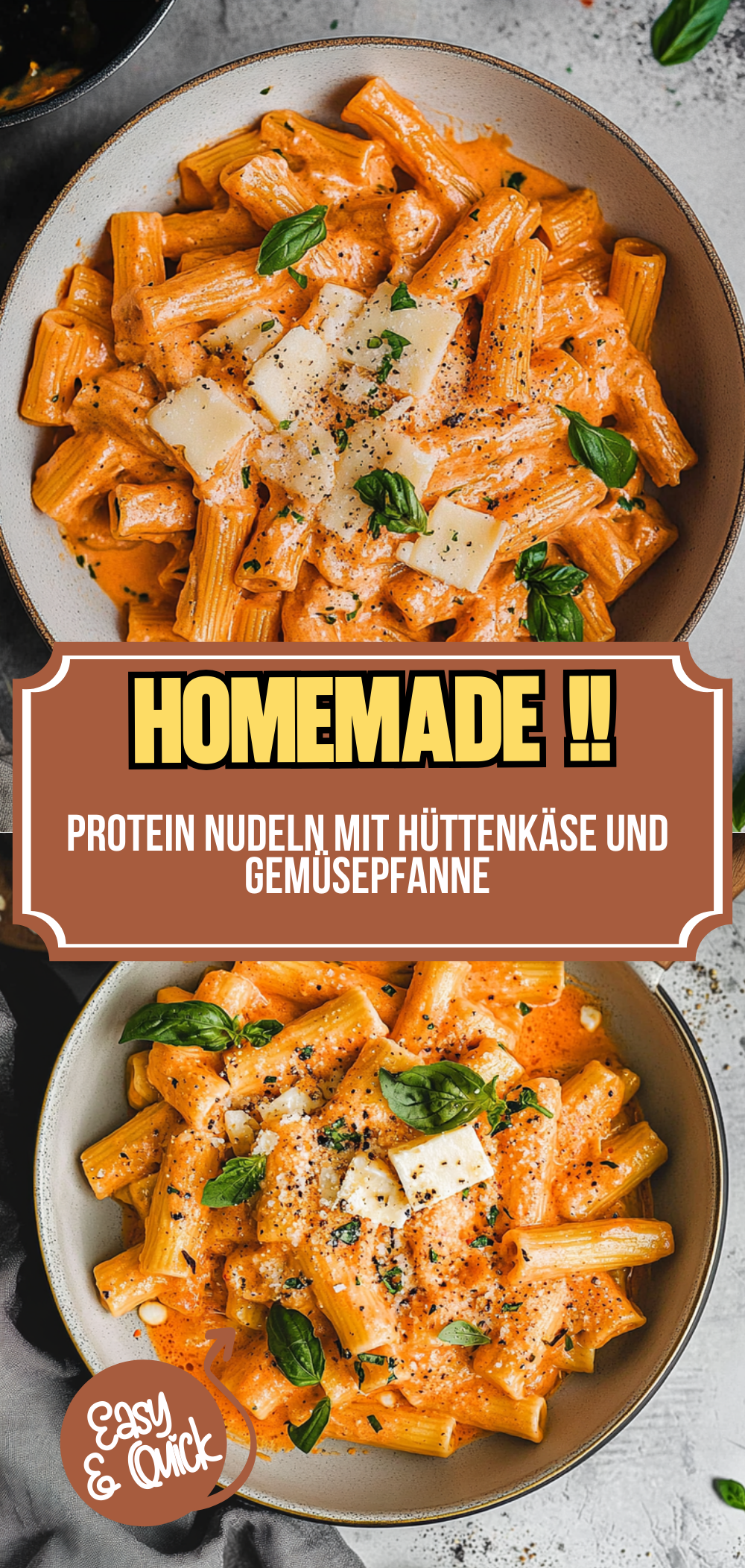 Protein Nudeln mit Hüttenkäse