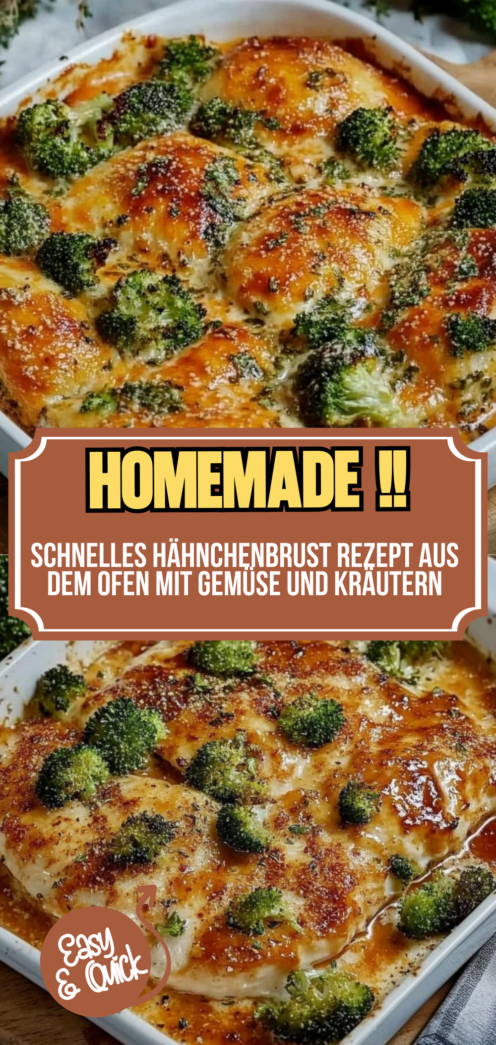 Schnelles Hähnchenbrust Rezept aus dem Ofen