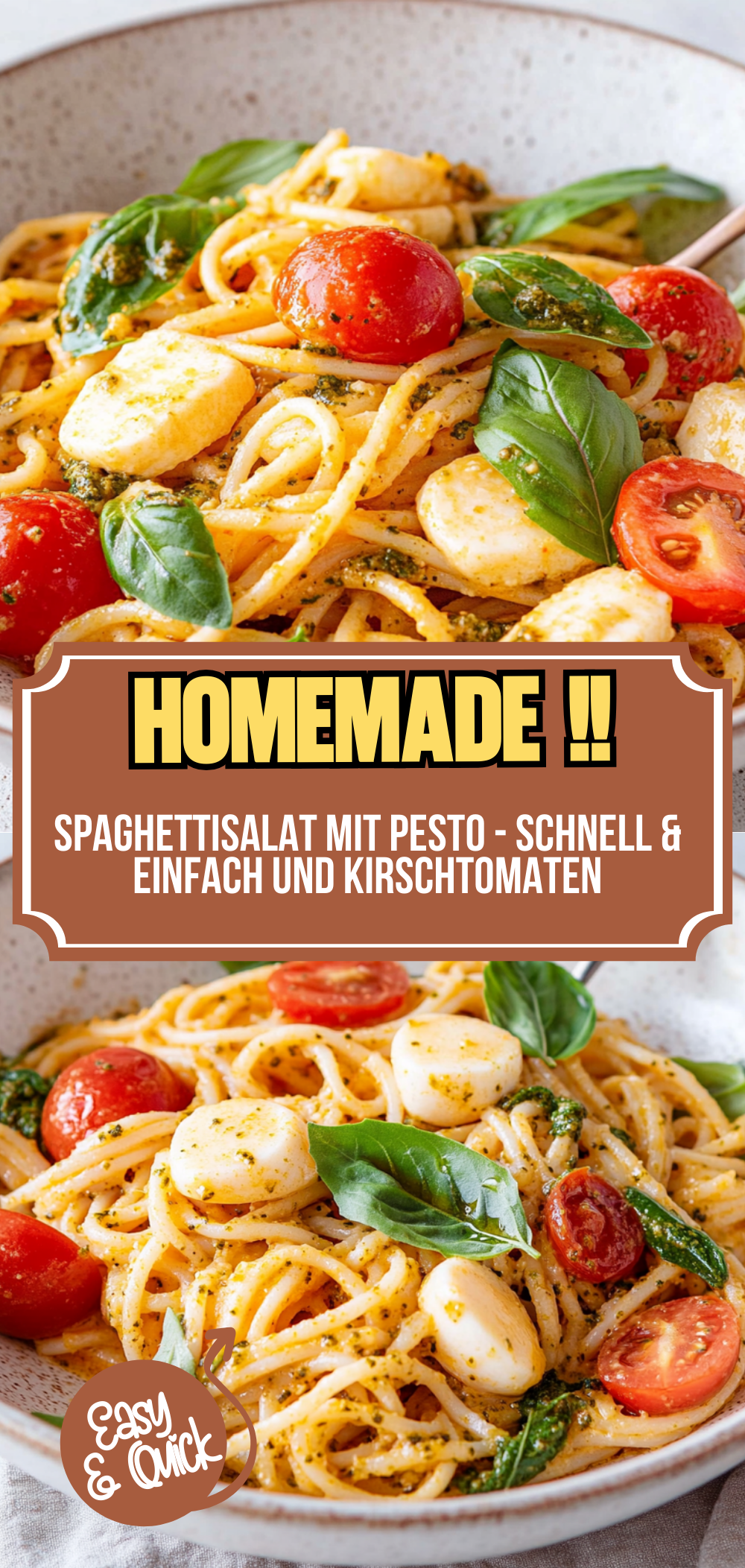 Spaghettisalat mit Pesto - schnell & einfach