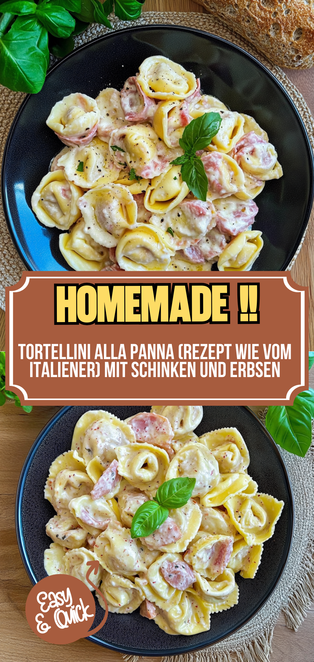 Tortellini alla Panna (Rezept wie vom Italiener)