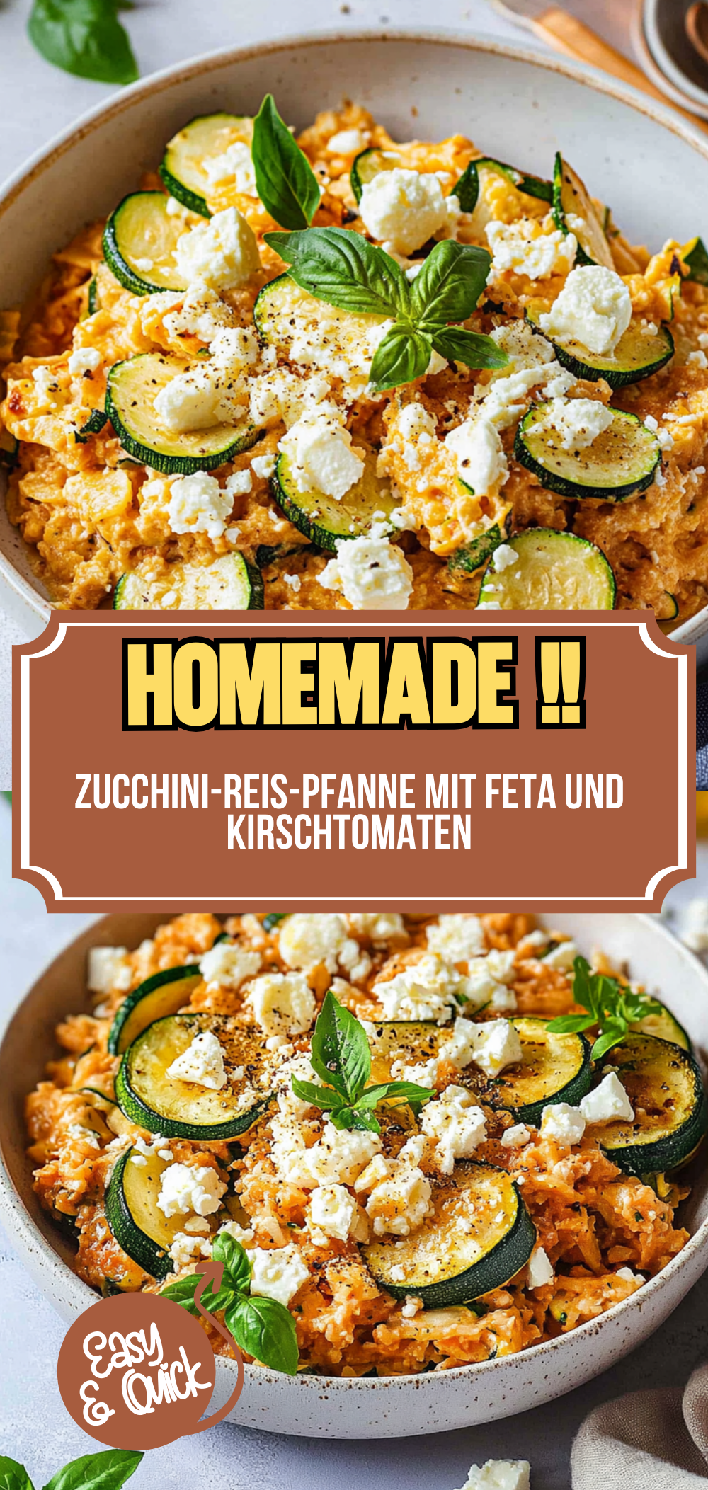 Zucchini-Reis-Pfanne mit Feta